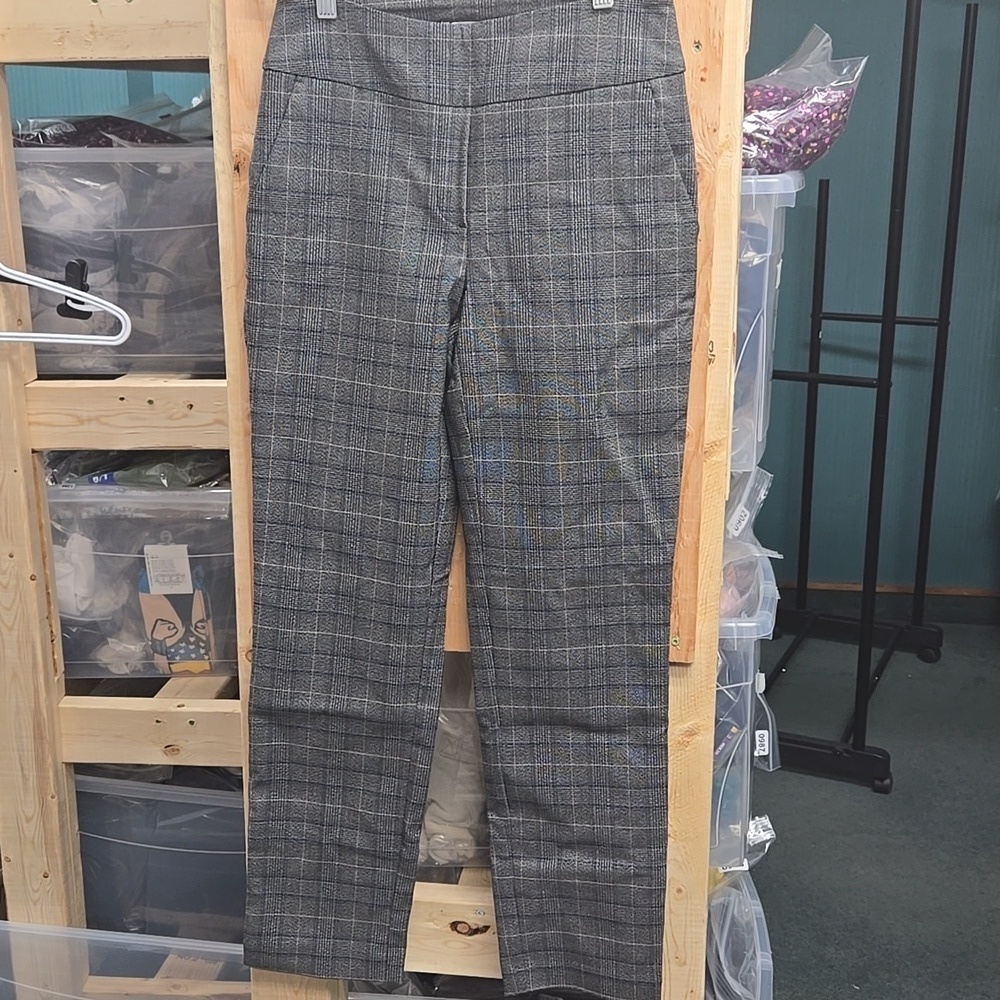S.C. & CO. Size 4 Grey Beige Blue Plaid Pull On Trouser Pant